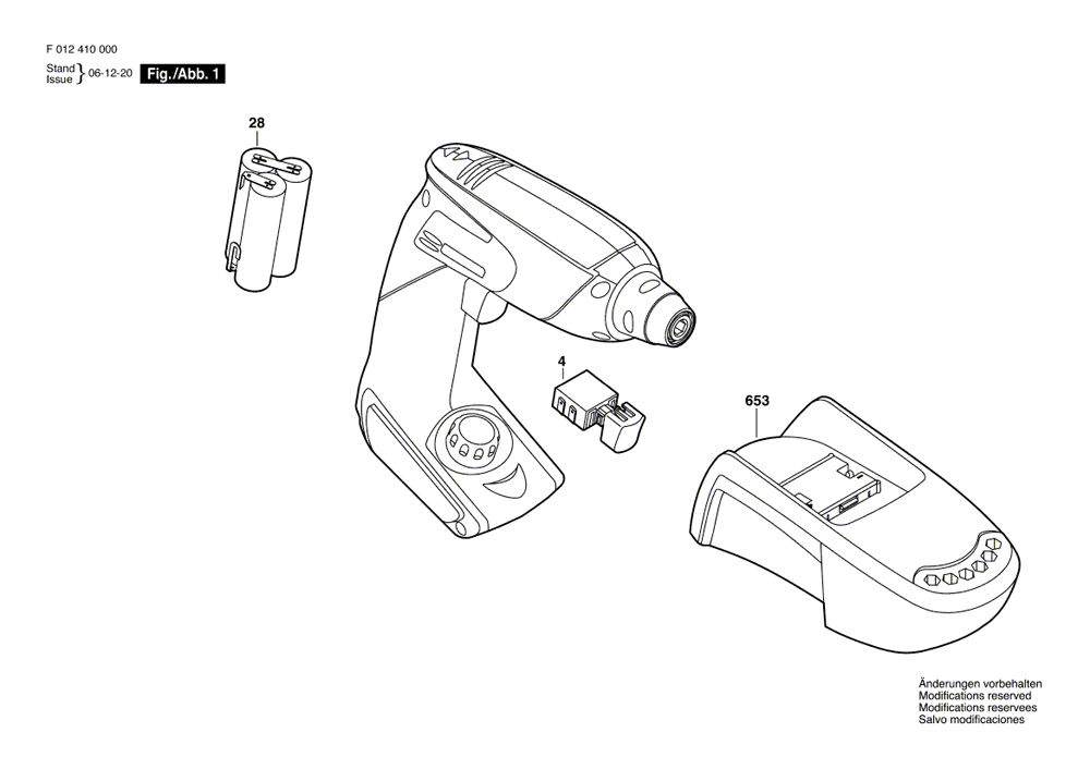 Fig-0 Diagram and Parts List for 2410-01  Skil Cordless Drill