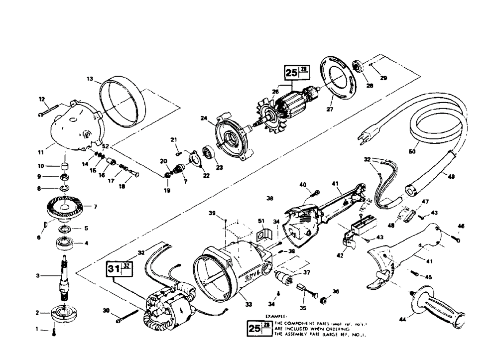 Fig-0 Diagram and Parts List for 9745 Type-1 Skil Sander