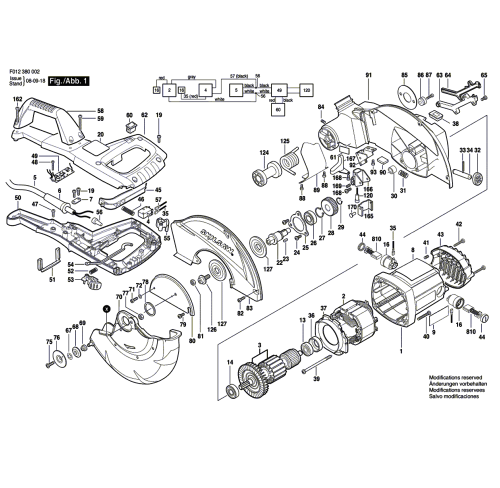 Fig-0 Diagram and Parts List for 3800-02  Skil Saw