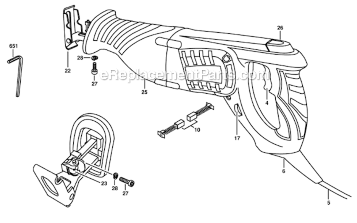Page A Diagram and Parts List for 9225-01  Skil Reciprocating Saw