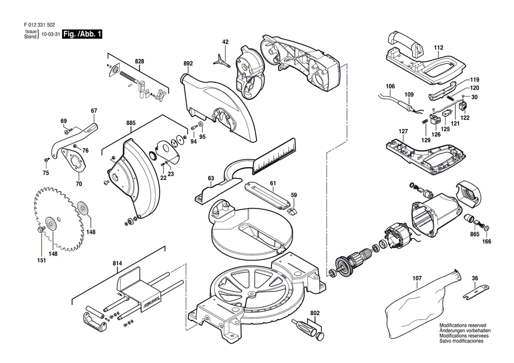 Fig-0 Diagram and Parts List for 3315-04  Skil Saw