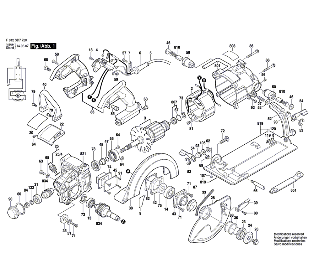 Fig-0 Diagram and Parts List for SHD77-02  Skil Saw