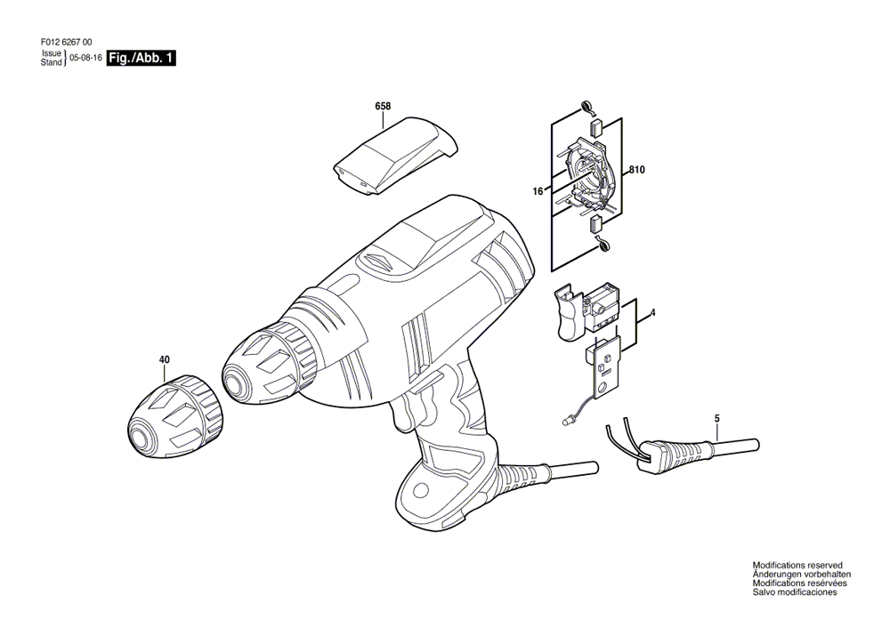 Fig-0 Diagram and Parts List for 6267-04  Skil Drill