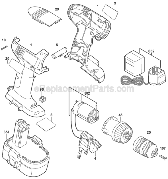 Page A Diagram and Parts List for 2868 F012286800 Skil Cordless Drill