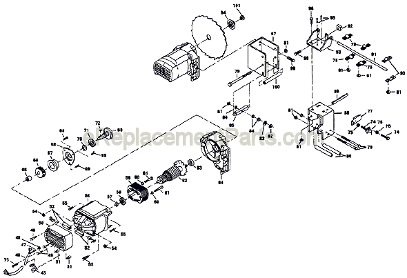 Page B Diagram and Parts List for 3400 TYPE 2 F012340098 Skil Table Saw