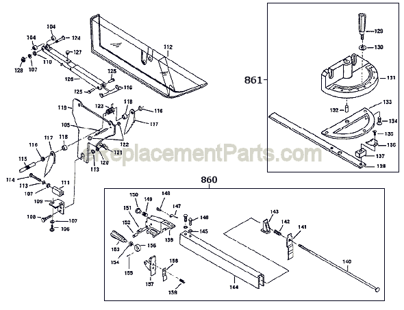 Page C Diagram and Parts List for 3400 TYPE 2 F012340098 Skil Table Saw