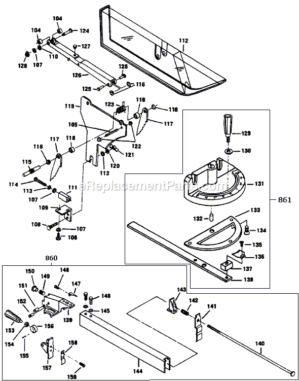 Page C Diagram and Parts List for 3400 TYPE 1 F012340099 Skil Table Saw