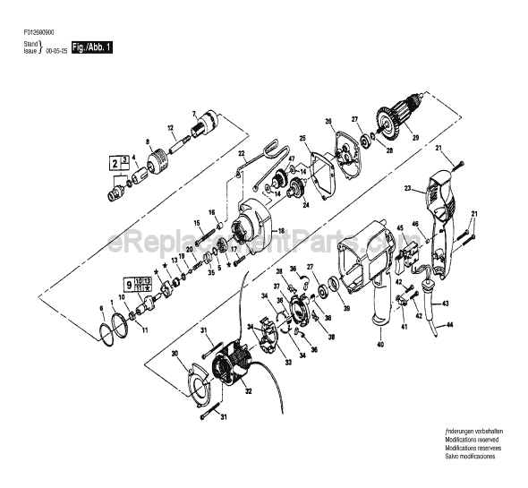 Page A Diagram and Parts List for HD6909 TYPE 1 F012690900 Skil Electric Drill