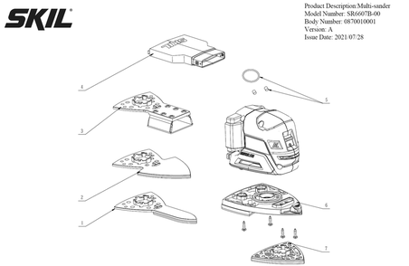Part Location Diagram of 2823899001 Skil Three-cornered Soft Base Pad S