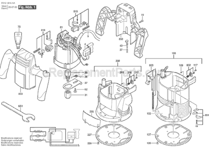 Page A Diagram and Parts List for 1815 2610917492 Skil Router