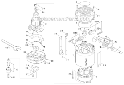 Page A Diagram and Parts List for 1827  Skil Router