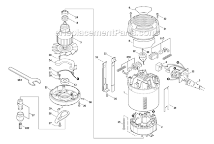 Page A Diagram and Parts List for 1830 F012183002 Skil Router