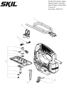 Part Location Diagram of 2826385001 Skil Roller Support Set