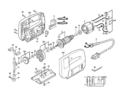 Fig-0 Diagram and Parts List for 4115 Type-1 Skil Saw