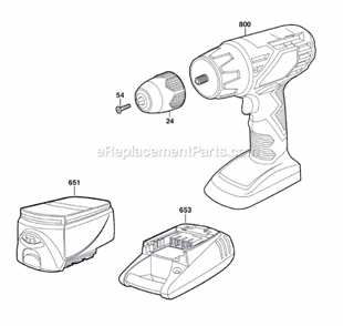 Page A Diagram and Parts List for 2860-10 F012286000 Skil Cordless Drill