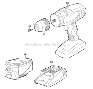 Page A Diagram and Parts List for 2888-02  Skil Cordless Drill