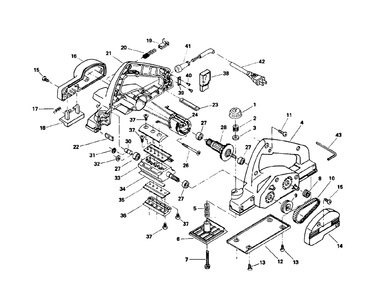 Fig-0 Diagram and Parts List for 1535 Type-1 Skil Planer Jointer