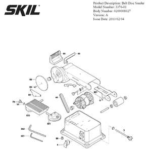 Section 1 Diagram and Parts List for 3376-01 A Skil Table Saw