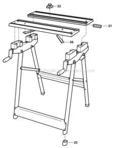 Page A Diagram and Parts List for 3115  Skil Workbench