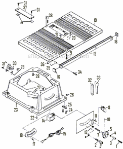 Page A Diagram and Parts List for 3400 F01234000A Skil Table Saw
