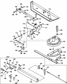 Page C Diagram and Parts List for 3400 F01234000A Skil Table Saw