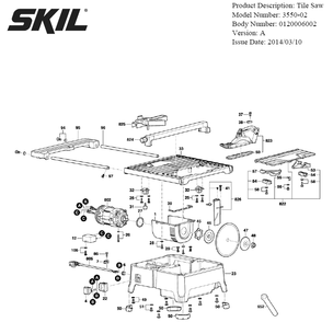 Section 1 Diagram and Parts List for 3550-02 A Skil Table Saw