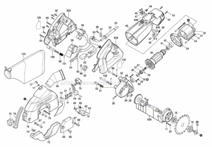 Part Location Diagram of 1619PA0346 Skil Handle