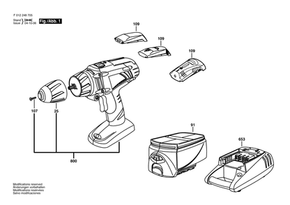 Fig-0 Diagram and Parts List for 2487-05  Skil Cordless Drill