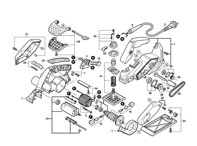 Part Location Diagram of PB1220C Skil 3-1/4-inch (82mm) 2pc Reversible Tungsten Carbide Planer Blades