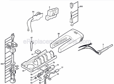 Page A Diagram and Parts List for 4960 F012469000 Skil Jig Saw