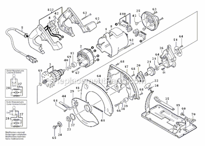 Page A Diagram and Parts List for 5176  Skil Circular Saw