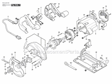 Part Location Diagram of 1619X01143 Skil Casing Foot