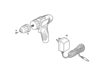 Fig-0 Diagram and Parts List for 2364-02  Skil Cordless Drill