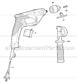 Page A Diagram and Parts List for 6335  Skil Electric Drill
