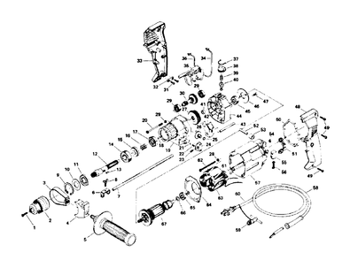 Fig-0 Diagram and Parts List for 6875 Type-1 Skil Drill