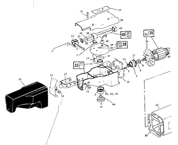 Gear Housing Assembly Diagram and Parts List for 472  Skil Reciprocating Saw