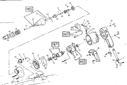Unit Parts Diagram and Parts List for 289  Skil Screwdriver