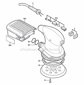 Page A Diagram and Parts List for 7490-01 F0127490AA Skil Sander Polisher