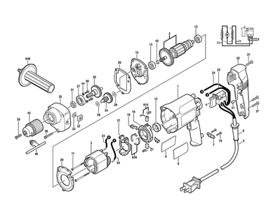 Fig-0 Diagram and Parts List for 6533-17 F012X53317 Skil Drill