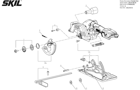 Page A Diagram and Parts List for CR5435B-00 A Skil Circular Saw