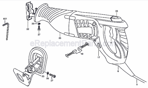 Part Location Diagram of 2828329006 Skil Blade Clamp
