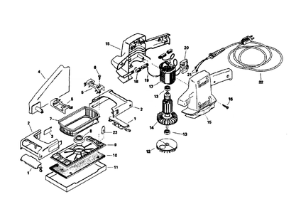 Fig-0 Diagram and Parts List for 7382 Type-2 Skil Sander