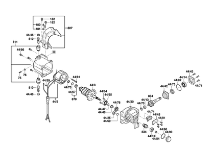Fig-0 Diagram and Parts List for SPT70WT-MOTOR-UNIT  Skil Saw