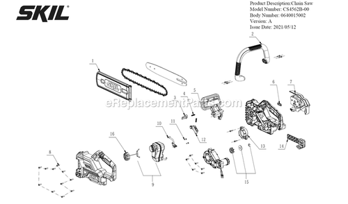 Page A Diagram and Parts List for CS4562B-00 A Skil Saw