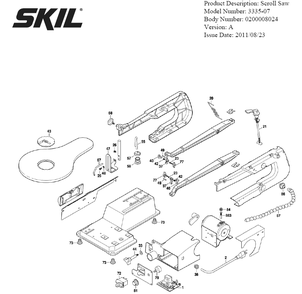 Section 1 Diagram and Parts List for 3335-07 A Skil Table Saw