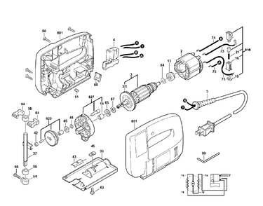 Fig-0 Diagram and Parts List for MM8540 Type-1 Skil Saw