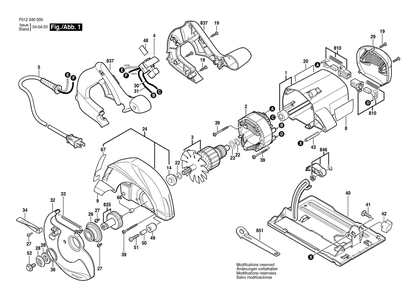Fig-0 Diagram and Parts List for 5400-01  Skil Saw