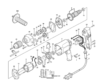 Fig-0 Diagram and Parts List for MMH6500  Skil Drill