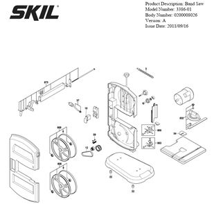Section 1 Diagram and Parts List for 3386-01 A Skil Table Saw
