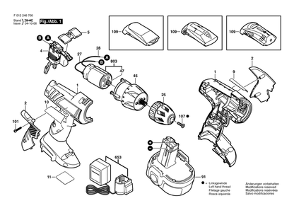 Fig-0 Diagram and Parts List for 2567-02  Skil Cordless Drill